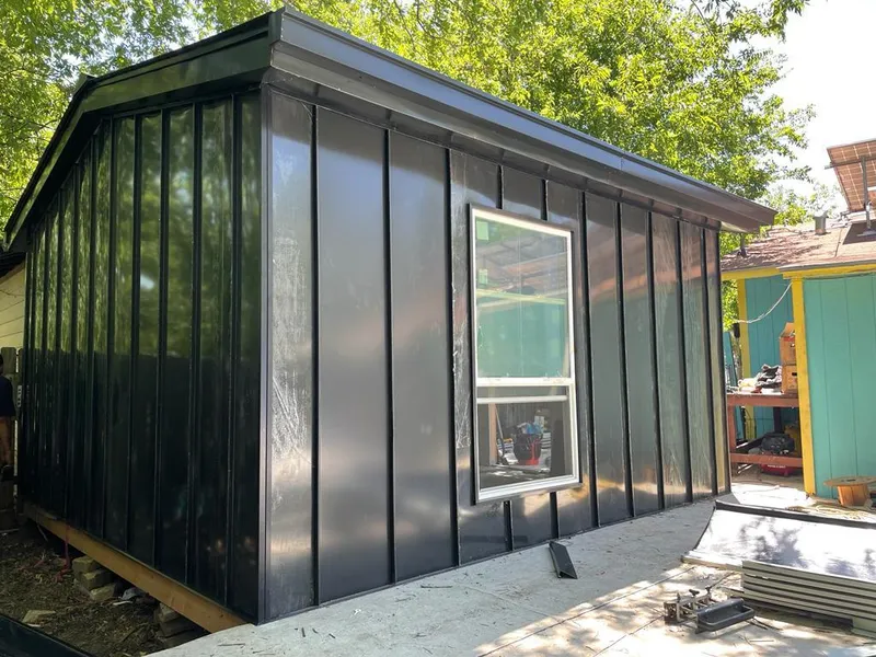 Black standing seam metal wall panels for Metal Roof Installation in New Whiteland